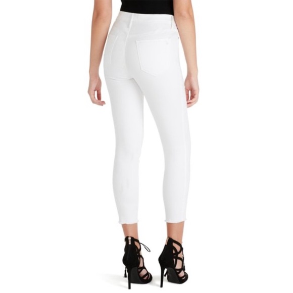 Jessica Simpson Adored High Rise Ankle White Jean Size‎ 4 raw frayed hems cotton - Picture 4 of 16